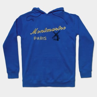 Montmartre Paris, dark text. Hoodie